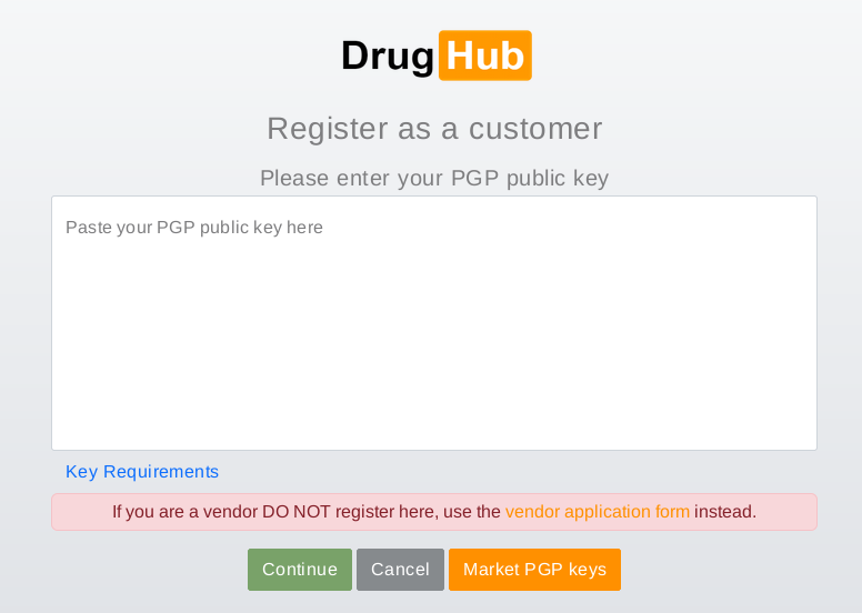 Registration on DrugHub market